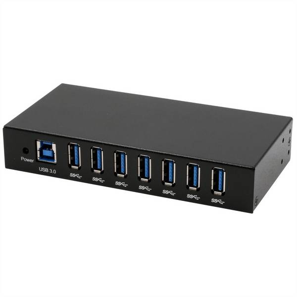 Exsys EX USB 3.0 7-Port Industrie-Hub 15 kV ESD Tisch Wand Digital/Daten