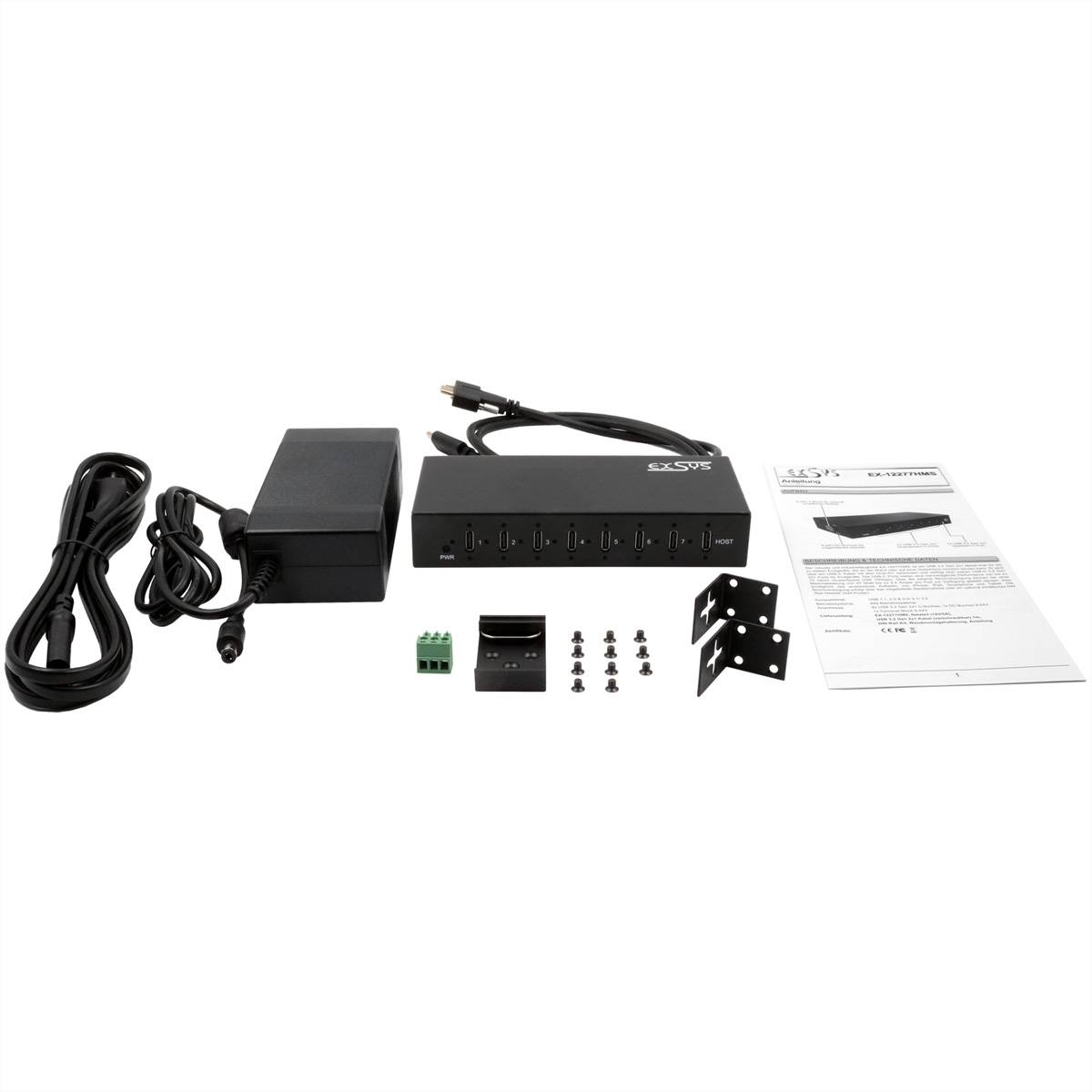 EXSYS EX-12277HMS 7-Port USB 3.2 Gen 2 Metall HUB, mit 7x C-Anschlüsse-4