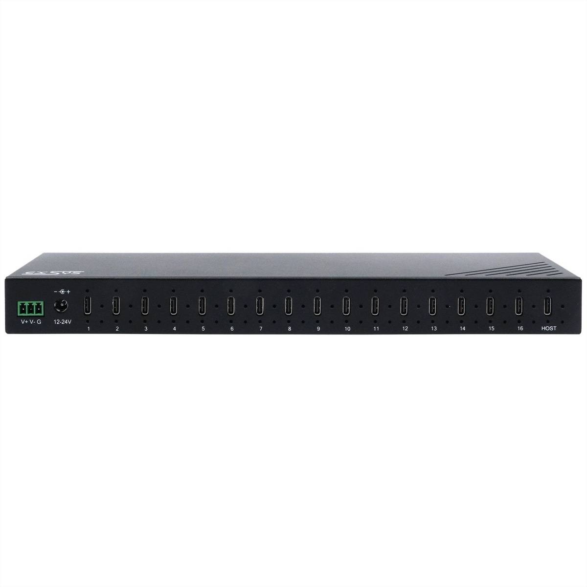 EXSYS EX-12276HMS 16-Port USB 3.2 Gen 2 Metall HUB, mit 16x C-Anschlüsse-2
