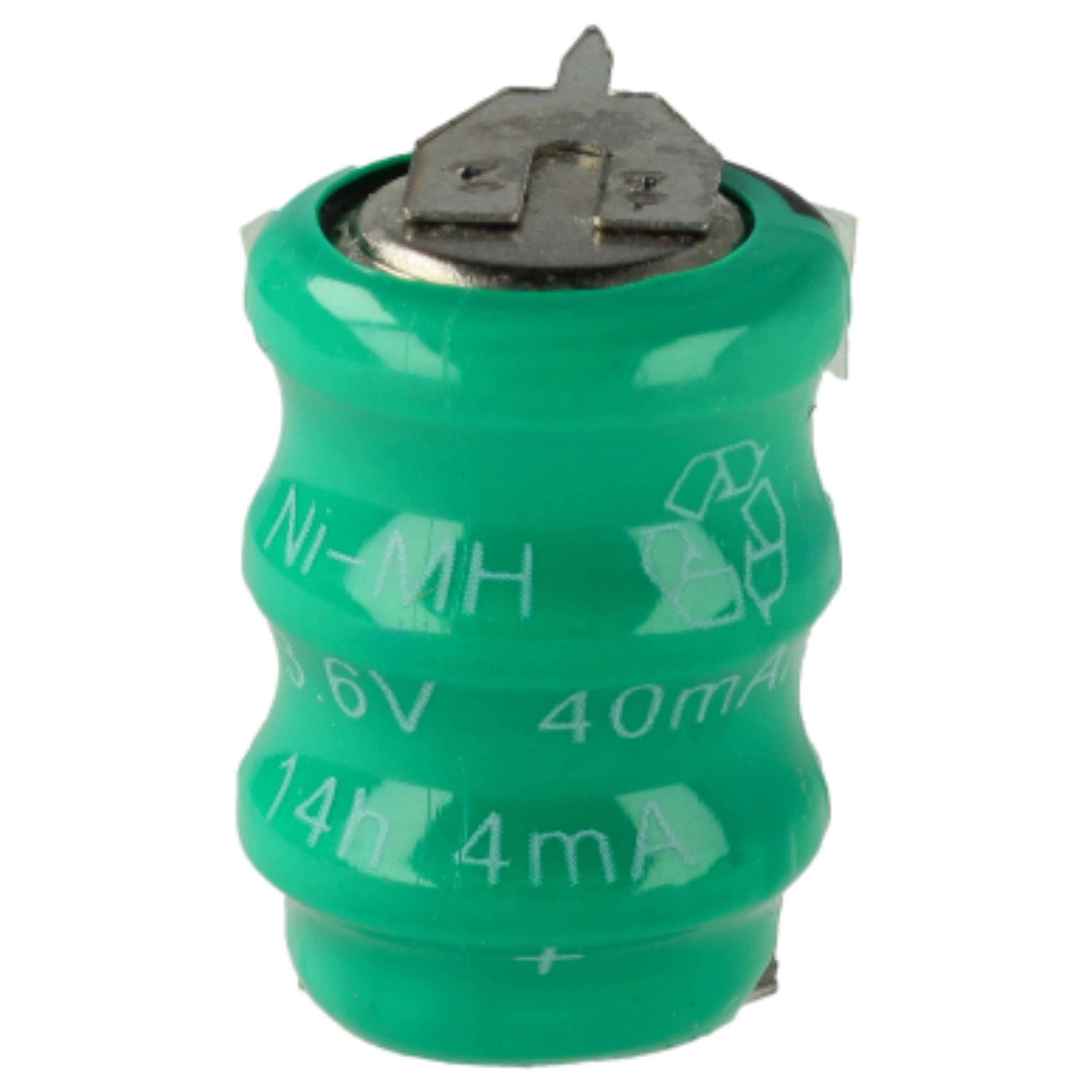 vhbw 10x NiMH Ersatz Knopfzellen-Akku Typ V40H 3-Pins 40mAh 3,6V kompatibel mit Modellbau-Akkus, Solar-Leuchten uvm.-2