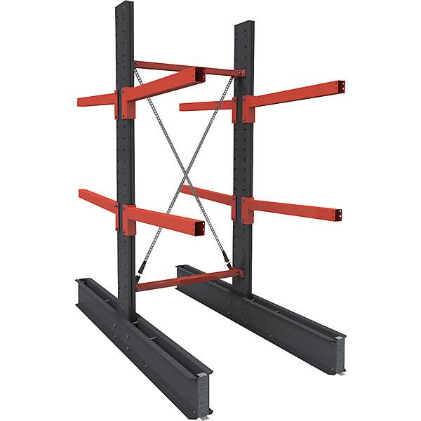 Kragarmregal Igor Superschwer doppelseitig HxB 3000 x 1200 mm Abstand 1000 mm Grundregal. EAB 83881449-0