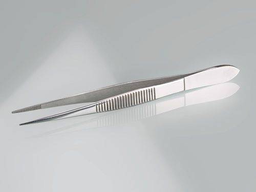 Pinzette aus Edelstahl, spitz, gerade Form, 130 mm, VE = 10 Stück-1