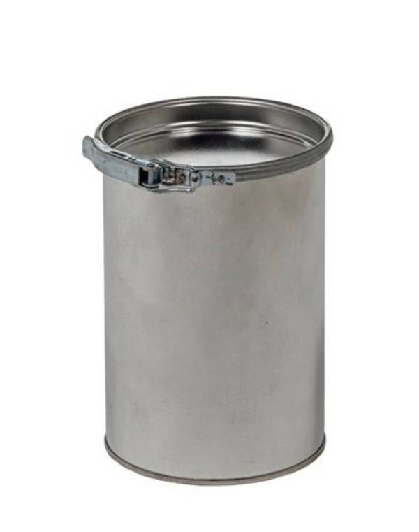 Weißblechringdeckeldose 1000 ml, mit Deckel und Spannring, VE = 38 Stück