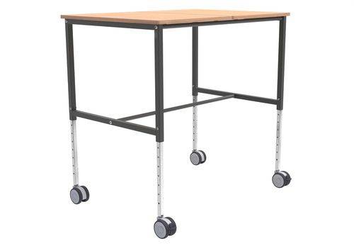 Kongamek Tischwagen Ergo, pulverbeschichtet dunkelgrau/buche, höhenverstellbar, 800 x 1140 x 720 mm-0