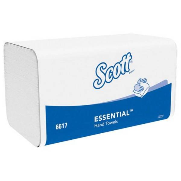 Kimberly-Clark Papierhandtücher SCOTT®, 6617, weiß, 21 x 20 cm, 1-lagig, 15 Pack à 340 Tücher