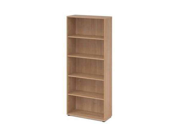 Büroregal, für Akten/Ordner, 4 Fachböden, 800 x 330 x 1880 mm, nussbaum