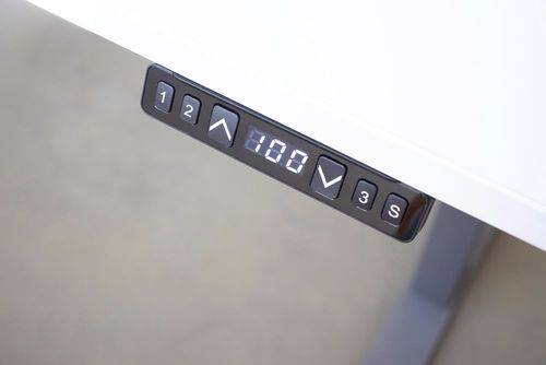 Höhenverstellbarer Schreibtisch, elektrisch, Memory-Schalter, C-Fuß, 1600 x 800 mm, eiche/silber-3