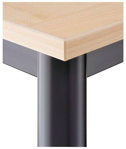 Besprechungstisch, Quadratform, Vier-Fuß-Gestell, 800 x 800 x 720 mm, grau/schwarz-1
