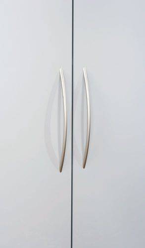 Büroschrank, für Akten/Ordner, 4 Fachböden, Bogengriff, 800 x 346 x 1880 mm, buche/silber-3