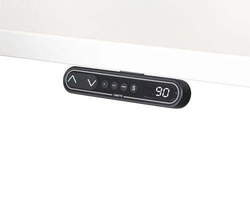 Höhenverstellbarer Konferenztisch, elektrisch, Memory-Sch., T-Fuß, 2200 x 1030/830 mm, weiß/silber-2