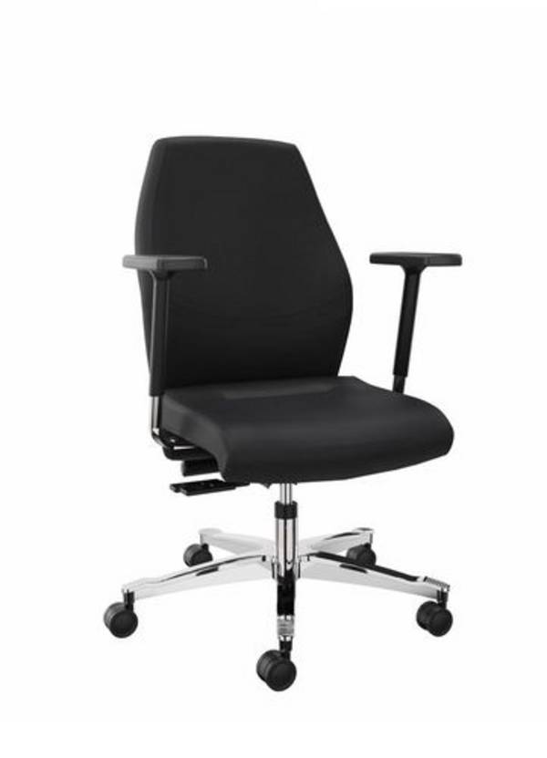 Dauphin Arbeitsstuhl XXL, Bezugsstoff schwarz, mit Lumbalstütze