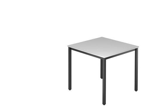 Besprechungstisch, Quadratform, Vier-Fuß-Gestell, 800 x 800 x 720 mm, grau/schwarz-0
