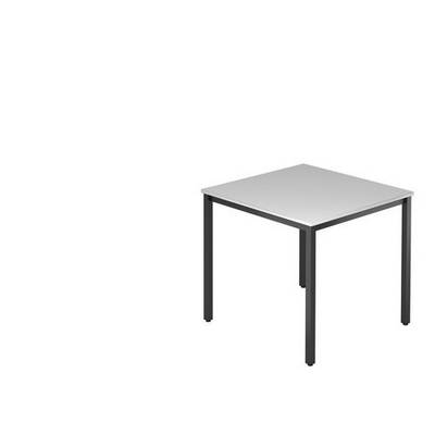 Besprechungstisch, Quadratform, Vier-Fuß-Gestell, 800 x 800 x 720 mm, grau/schwarz-0