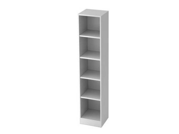 Büroregal, für Akten/Ordner, Sockelblende, 4 Fachböden, 406 x 400 x 2004 mm, weiß