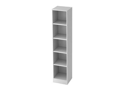 Büroregal, für Akten/Ordner, Sockelblende, 4 Fachböden, 406 x 400 x 2004 mm, weiß-0