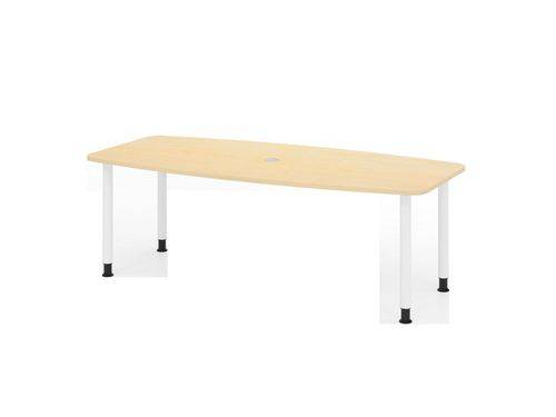Konferenztisch, Tonnenform, Vier-Fuß-Gestell, 2200 x 1030/830 x 720 mm, ahorn/weiß-0