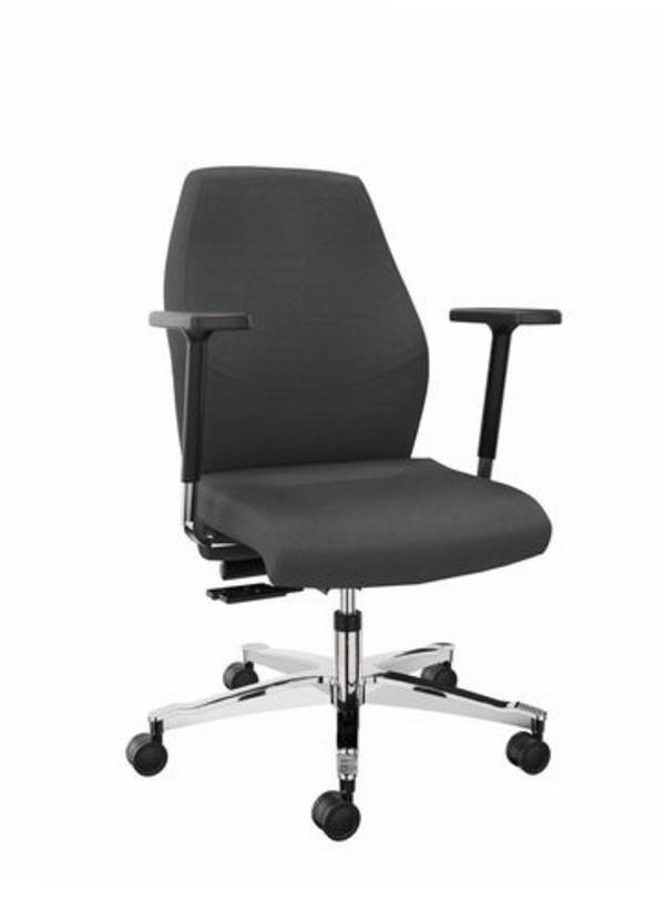 Dauphin Arbeitsstuhl XXL, Bezugsstoff grau