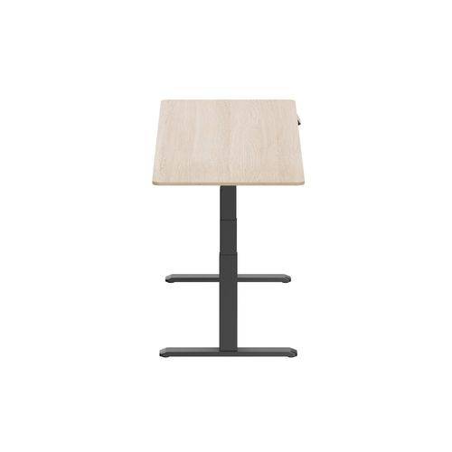 Höhenverstellbarer Schreibtisch, elektrisch, Stahl/DBS, 1800 x 750 mm, schwarz/Ahorn-1