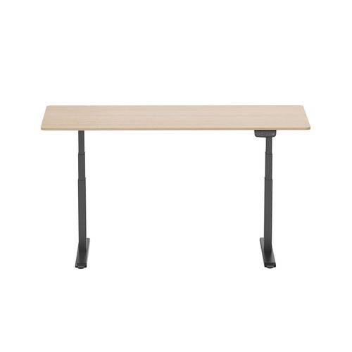Höhenverstellbarer Schreibtisch, elektrisch, Stahl/DBS, 1800 x 750 mm, schwarz/Ahorn-2