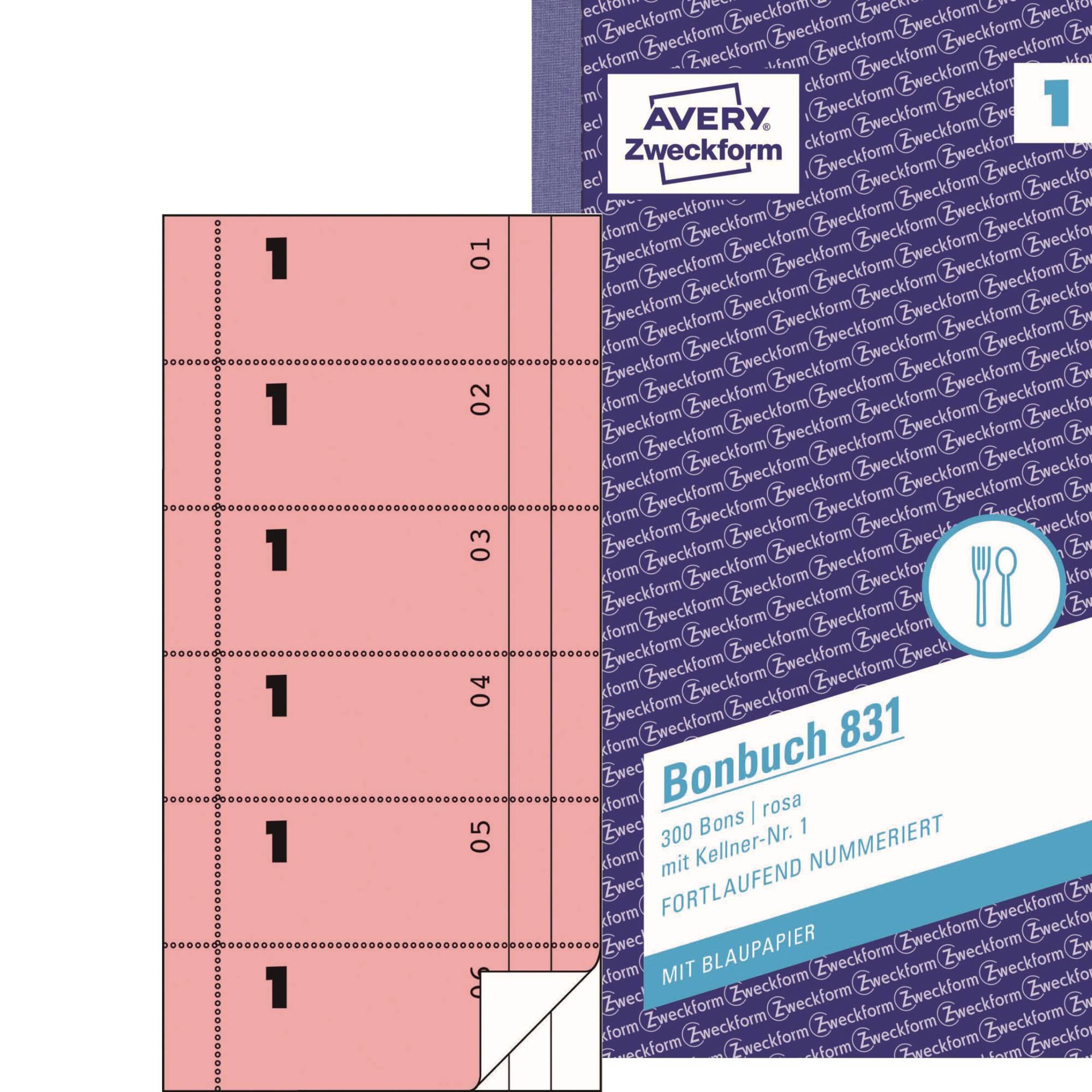 Bonbuch 105x198mm 300Bl. rosa-0