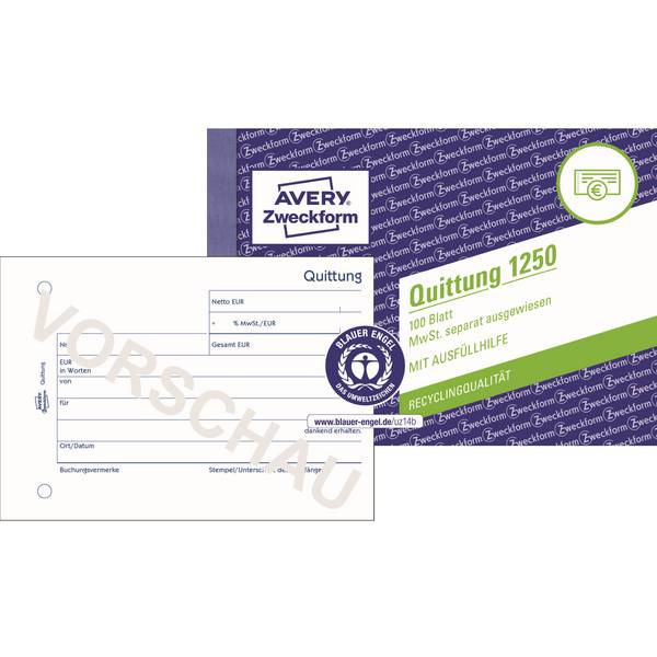 Quittung DIN A6 quer 100Blatt - Artikel: 114064000