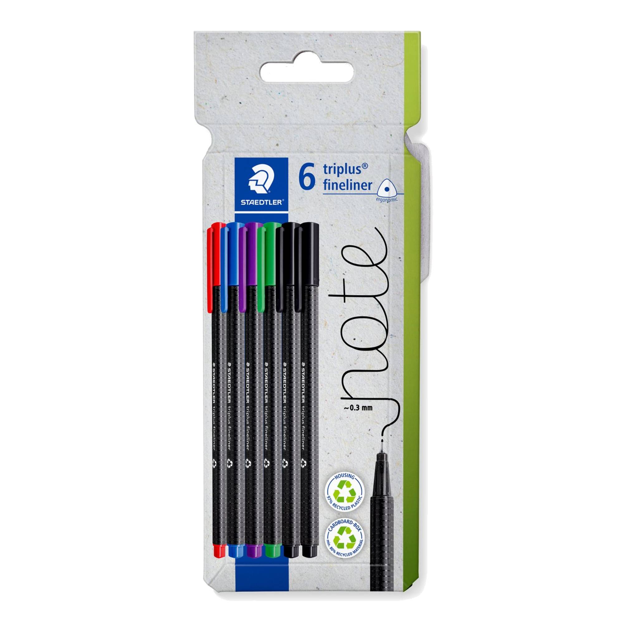 Fineliner triplus rPP sort 6St-0