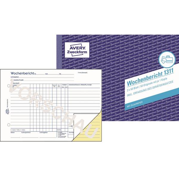 Wochenbericht DIN A5 quer 2x50Blatt
