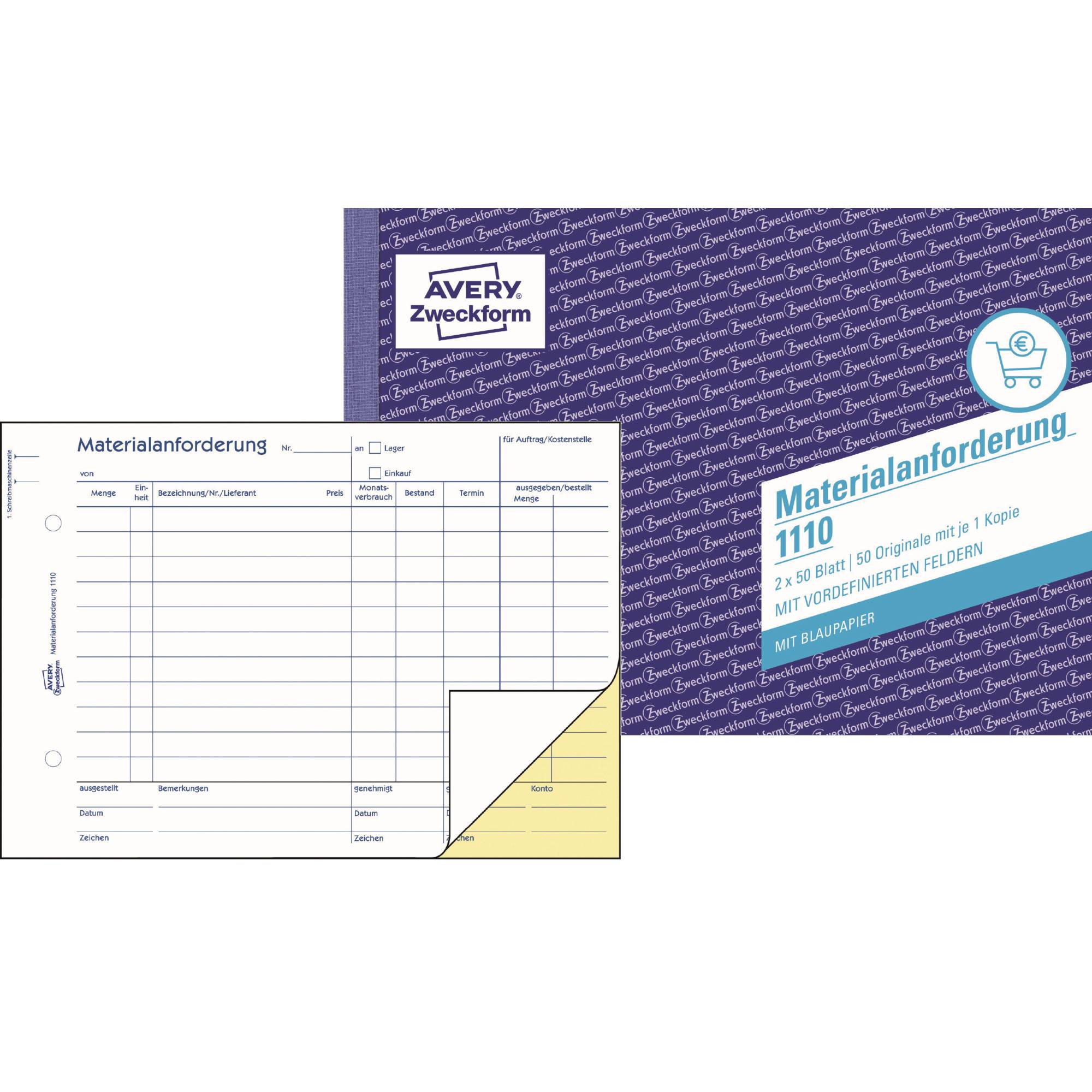 Materialanforderung DIN A5 2x50Bl. - Artikel: 114065700-0