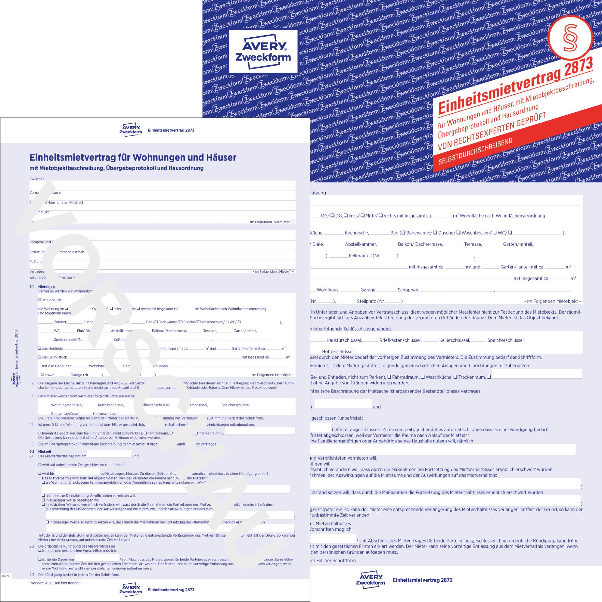 Mietvertrag A4 2x4Blatt 5 St./Pack.-0