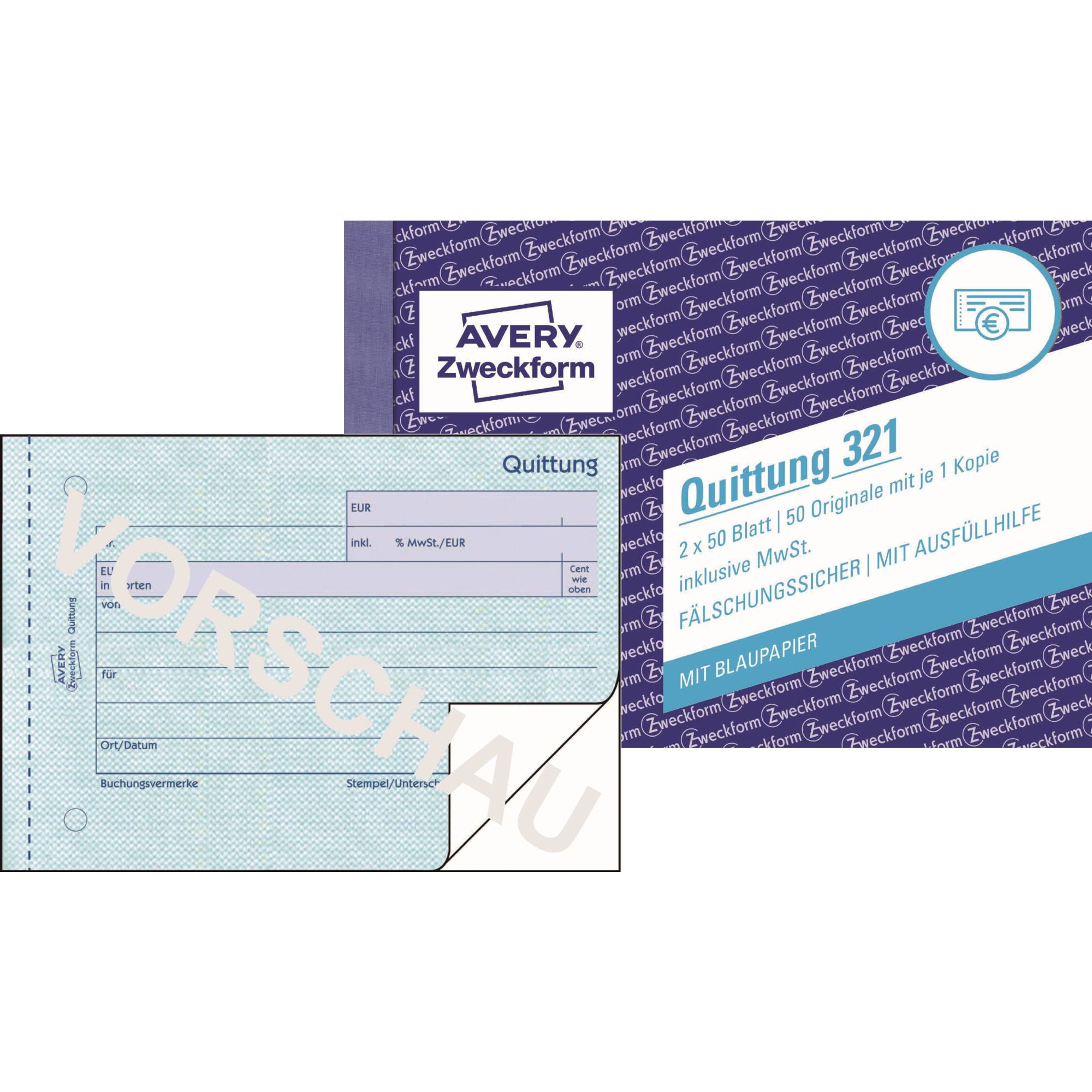 Quittung DIN A6 quer 2x50Blatt - Artikel: 114034600-0