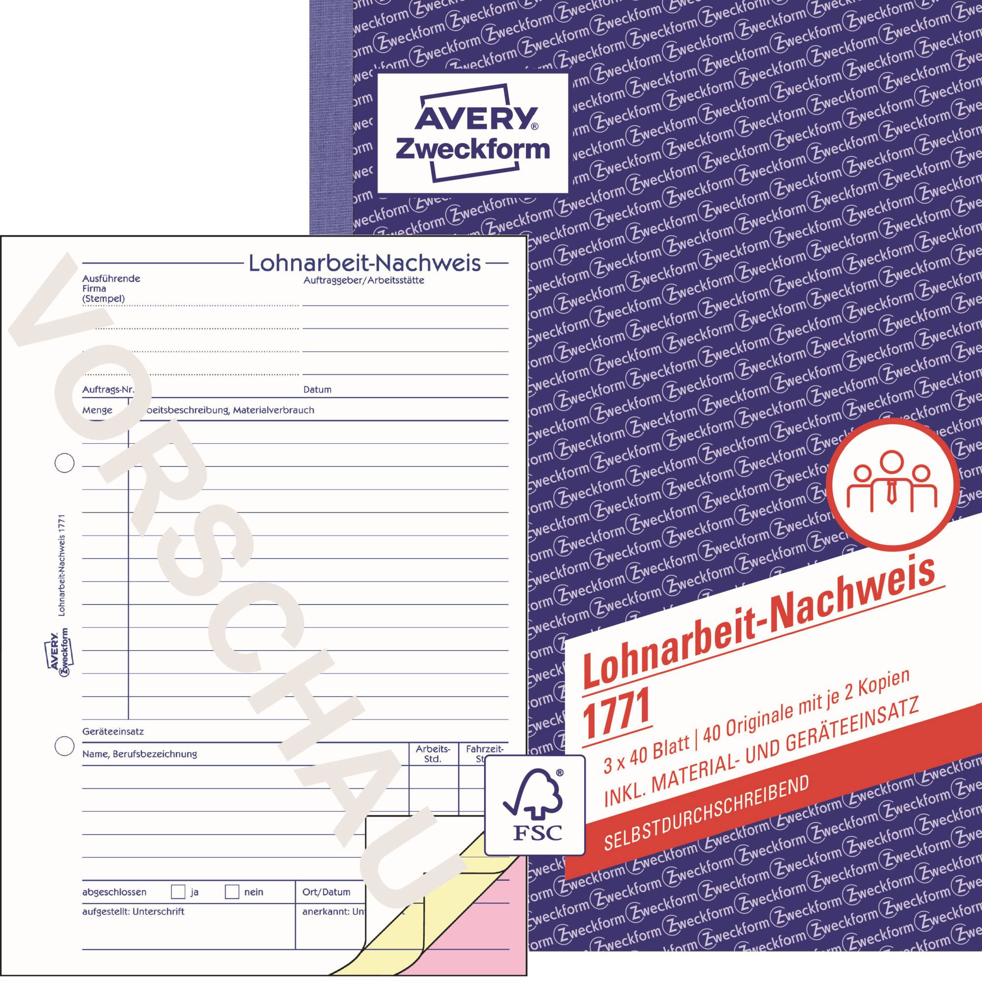 Lohnarbeitnachweis DIN A5 SD 3x40Blatt - Artikel: 114065600-0