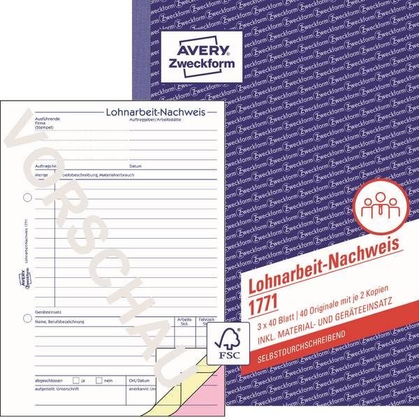 Lohnarbeitnachweis DIN A5 SD 3x40Blatt - Artikel: 114065600