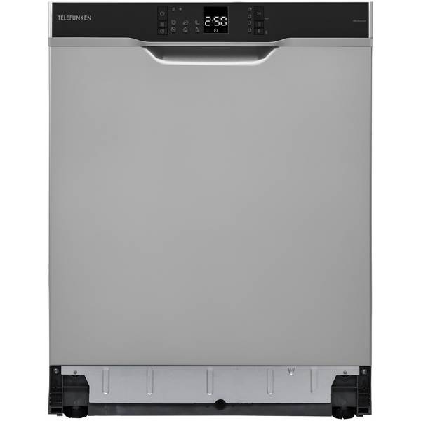 Telefunken Geschirrspüler Unterbau 60 cm, Spülmaschine Silber, 12 Maßgedecke, 6 Programme, AquaStop, 45 dB, GEU6012DI