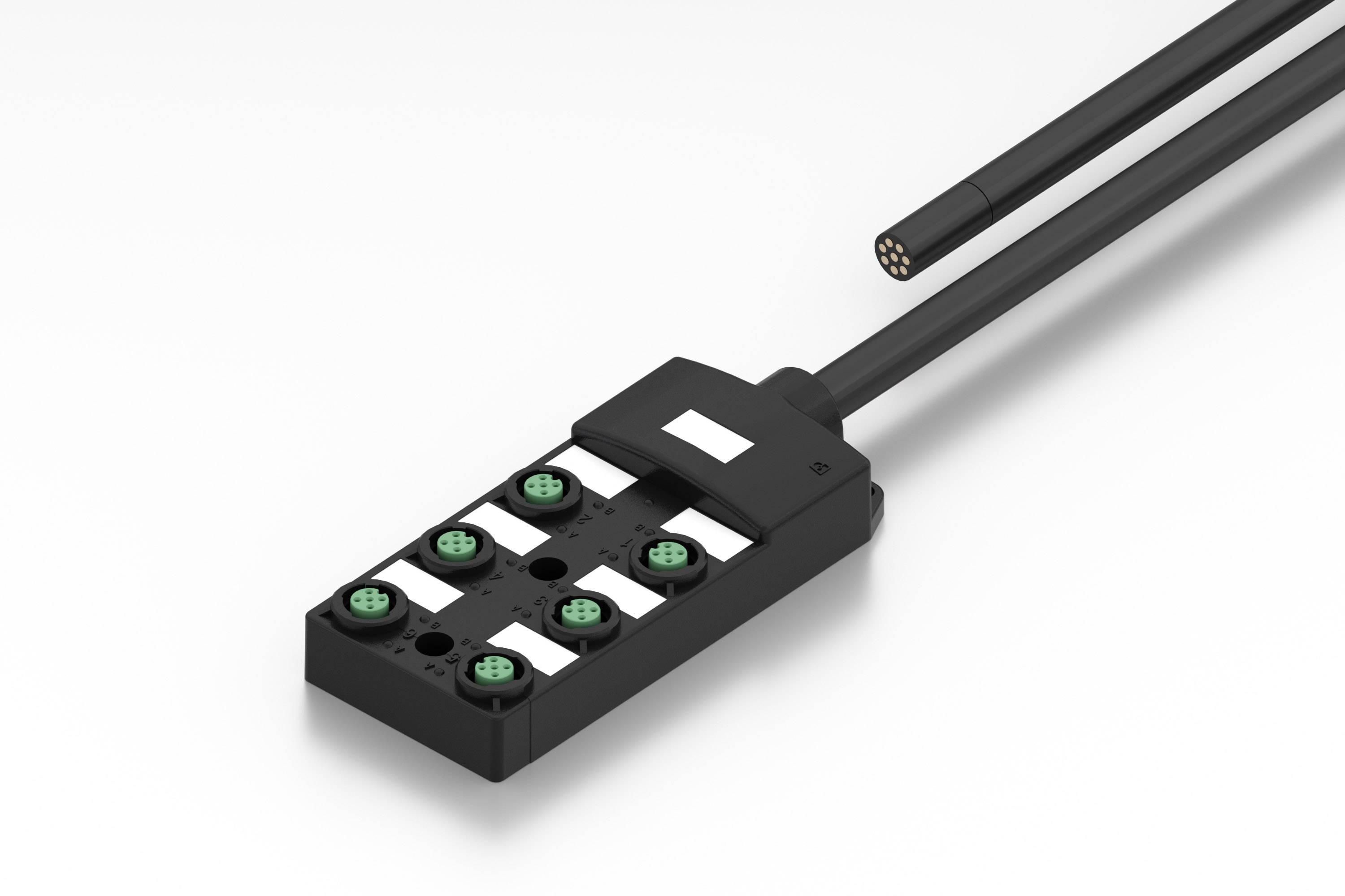 item Sensor/Aktor-Verteilerbox M12 3P 6 Steckplätze A-kodiert, schwarz, Liefereinheit: 1 Stück-0