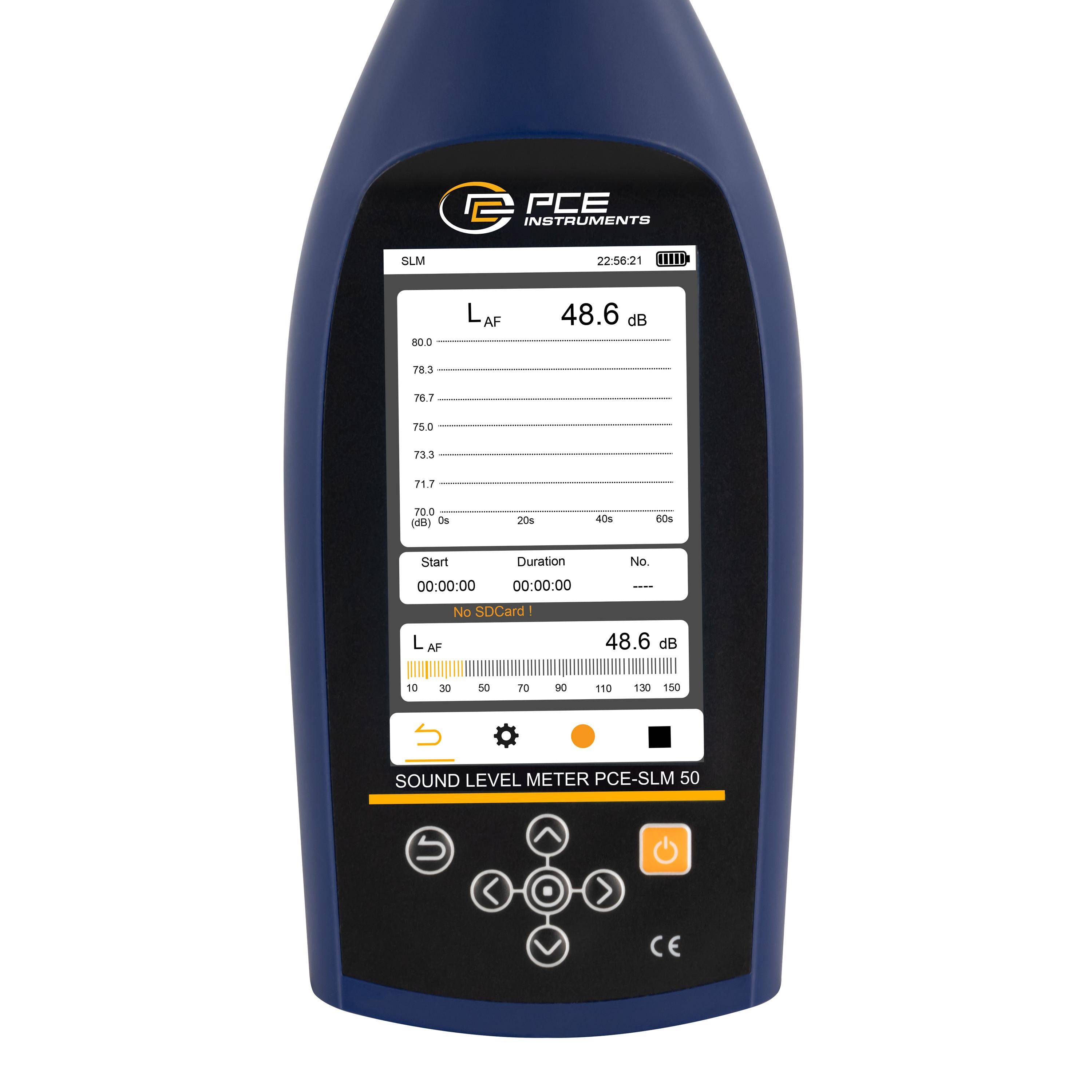 PCE Instruments Schallpegel-Messgerät Farbdisplay PCE-SLM 50 21 - 143 dB 10 Hz - 20 kHz Ethernet, SD-Karte, USB-C®-3