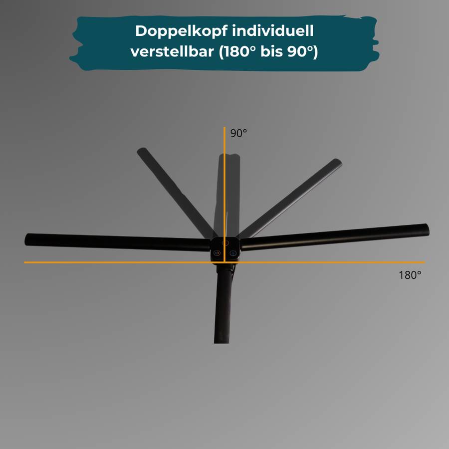 LUXULA 2er- Set LED Schreibtischlampe Doppelkopf 24W 3000-6500K Warm- Kaltweiß Dimmbar Monitorlampe Weiß Klemmsäule-2
