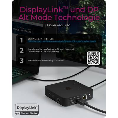 IB-DK4090-C, 12 in 1 DisplayLink® Hybrid Notebook DockingStation, 3x HDMI® 2.0, Gigabit LAN, 4x USB 3.2 Gen 1 Type-A,-2