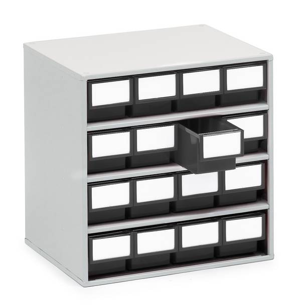 Treston Schubladenmagazin 1630 ESD inklusive 16  ESD-Schubladen in schwarz, BxTxH 400x300x395 mm