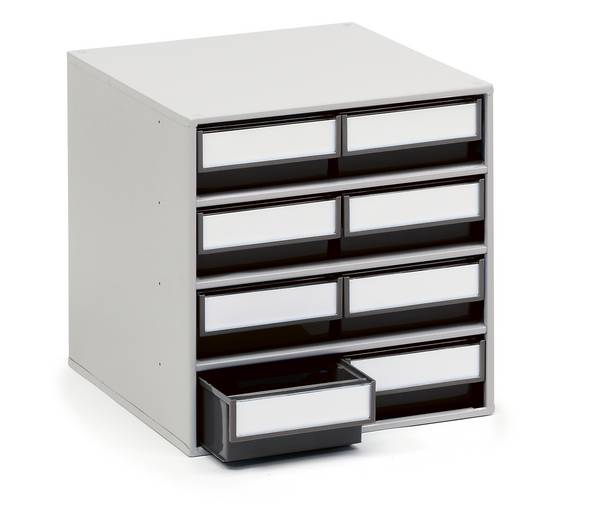 Treston Schubladenmagazin 0840 ESD inklusive 8 ESD-Schubladen in schwarz, BxTxH 400x400x395 mm