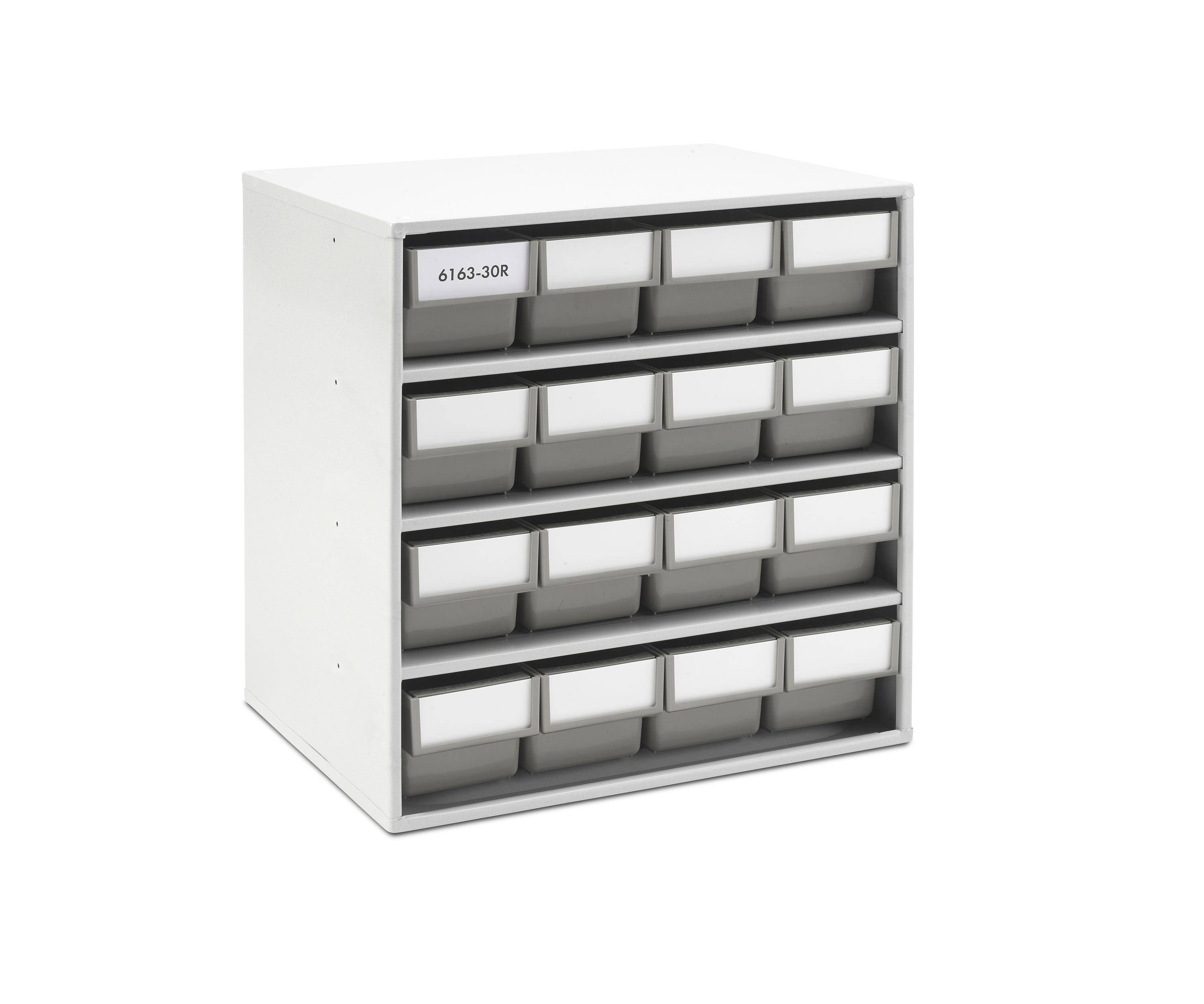Treston ReBOX-Magazin 6163-30R mit 16 Schubladen aus recyceltem Polypropylen, grau. BxTxH 400x300x395 mm-0