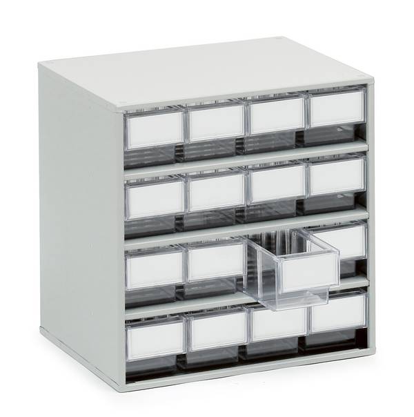 Treston Schubladenmagazin 1630-1 inklusive 16 Schubladen in glasklar, BxTxH 400x300x395 mm