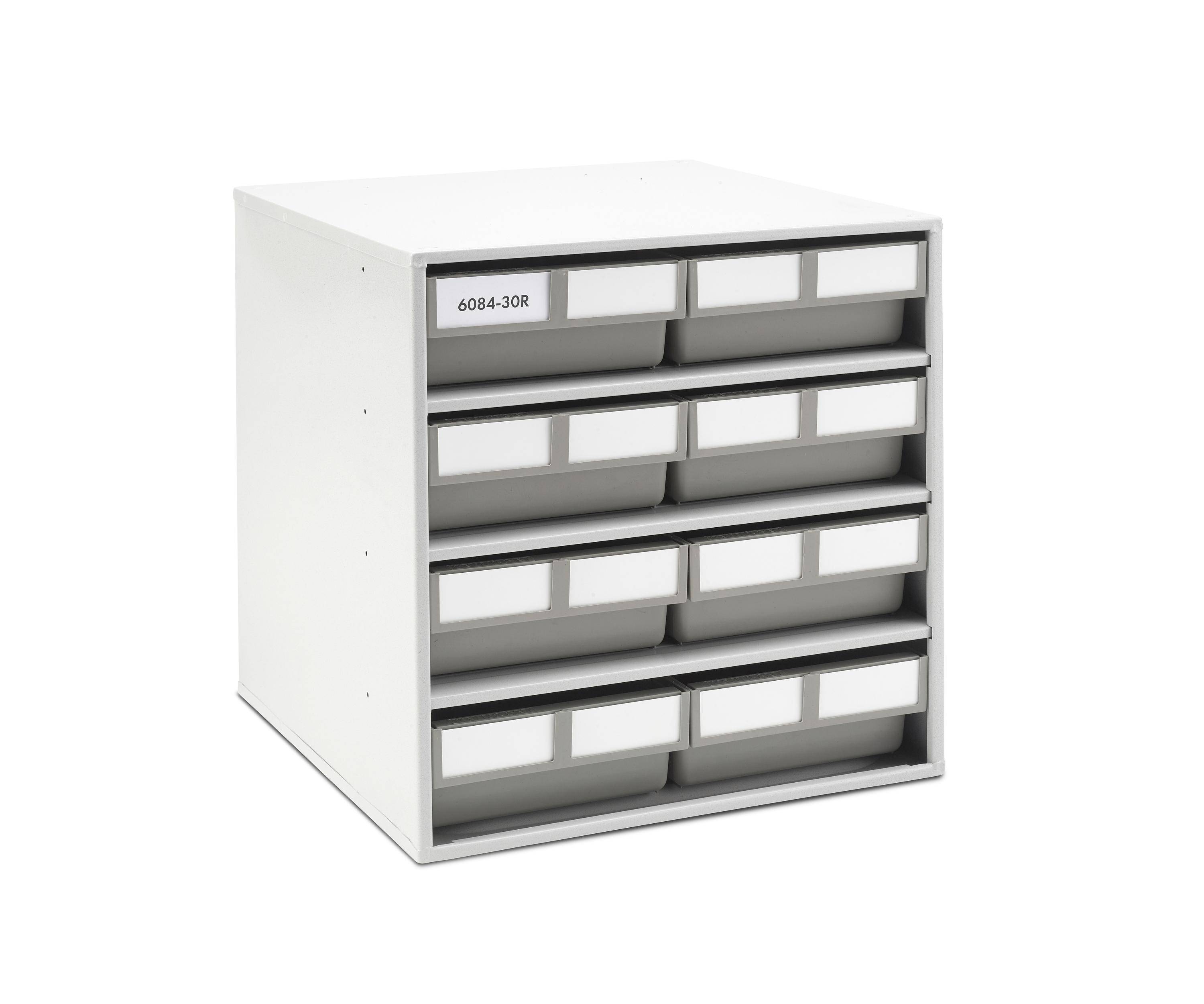 Treston ReBOX-Magazin 6084-30R mit 8 Schubladen aus recyceltem Polypropylen, grau. BxTxH 400x400x395 mm-0