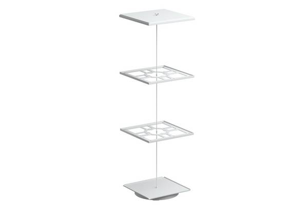 Treston Drehständer 12-550 für max. 12 Kleinteilemagazine 550. Sockel mit 3 Zwischenböden, BxTxH 500x500x1730 mm