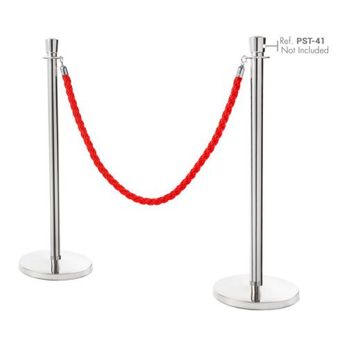GUIL PST-CT1 - Seil mit Karabinerhaken für Absperrpfosten PST-41 (Länge: 1,50m) - rot-3