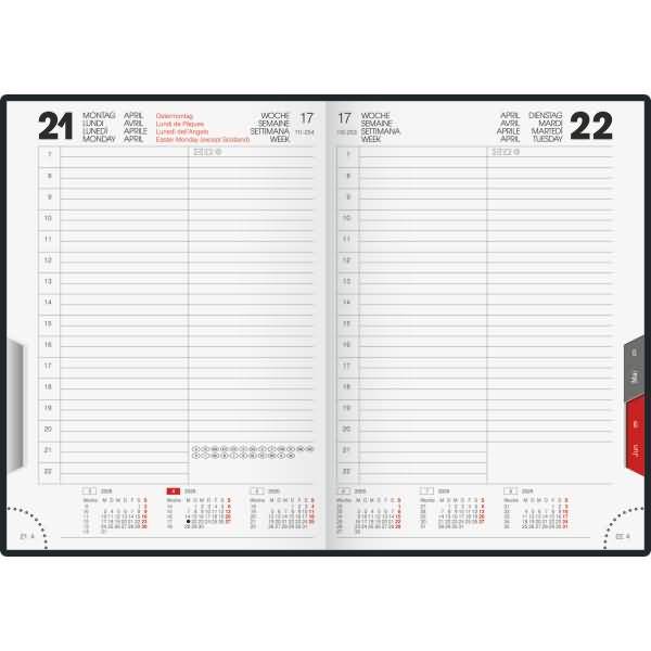 rido idé Buchkalender "ROMA 1 Balacron", 2026, schwarz-1
