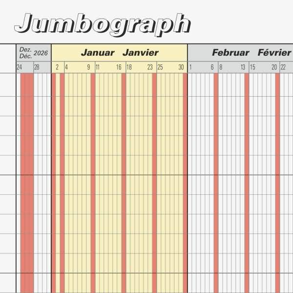 Urlaubsplaner Jumbograph 64,7x29,7cm 1 Seite = 12 Monate leporellogefalzt 2027-1