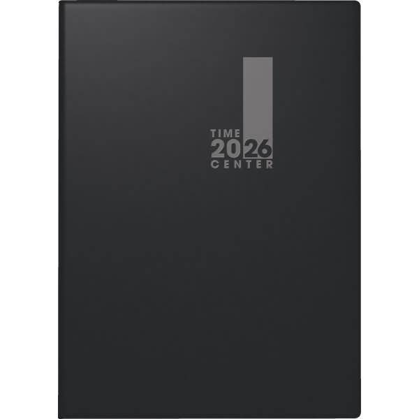 Taschenkalender 10x14cm 1 Woche/2 Seiten Kunststoff-Einband schwarz 2026