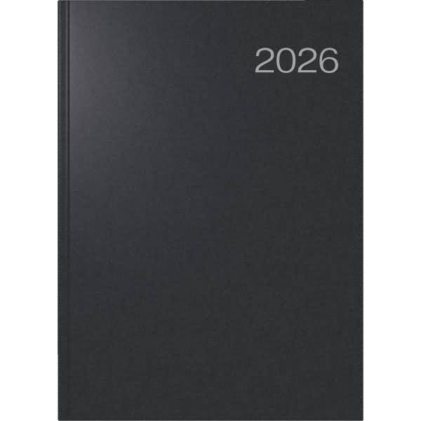 Buchkalender Conform 21x29,1cm 1 Tag/Seite Balacron schwarz 2026-0