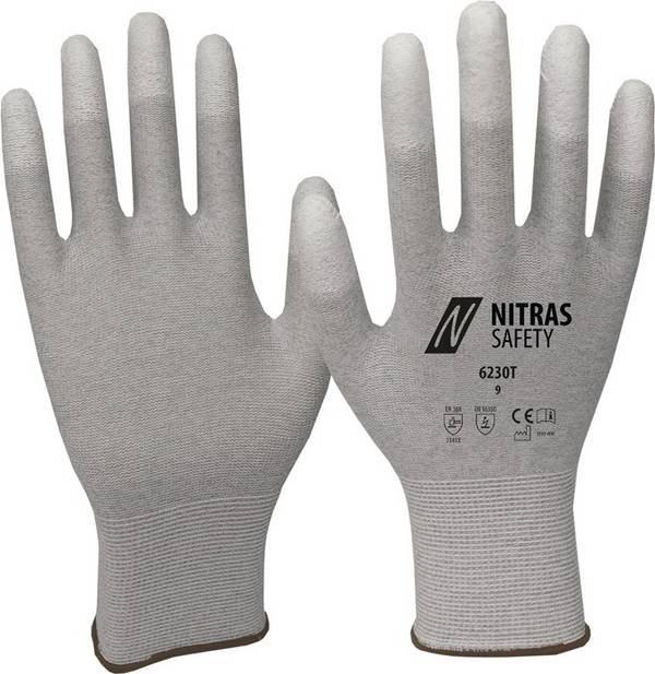 Handschuhe Gr.8 grau/weiß EN 388,EN 16350 PSA II