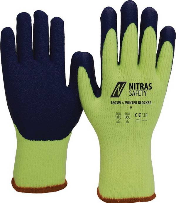 Kälteschutzhandschuhe WINTER BLOCKER Gr.9 neongelb/blau EN 388,EN 511 PSA II